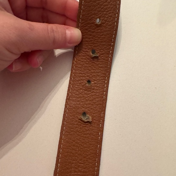 Hermes Brown/Black Leather Belt with Gold Buckle